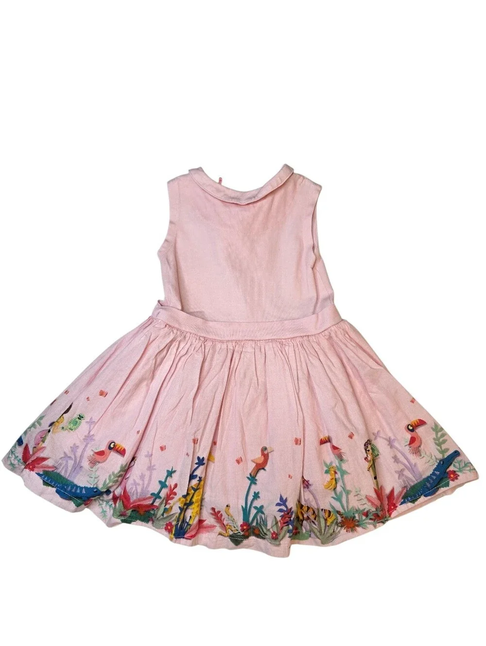 Oilily Pink Sleeveless Girls Dress with Whimsical Safari Print